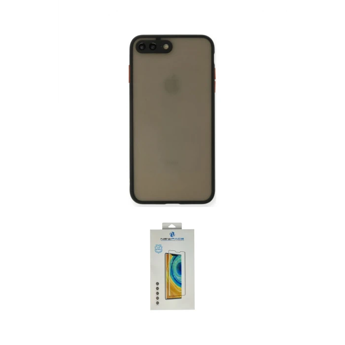 ieg™ iPhone 7 Plus Kılıf Ahenk Çizgi Serisi - Siyah Polymer Nano Ekran Koruyucu