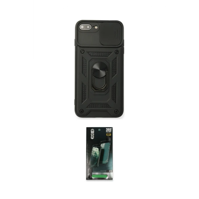 ieg™ iPhone 7 Plus Kılıf Ahenk Klasik - Şeffaf 360 Full Body Arka Koruyucu
