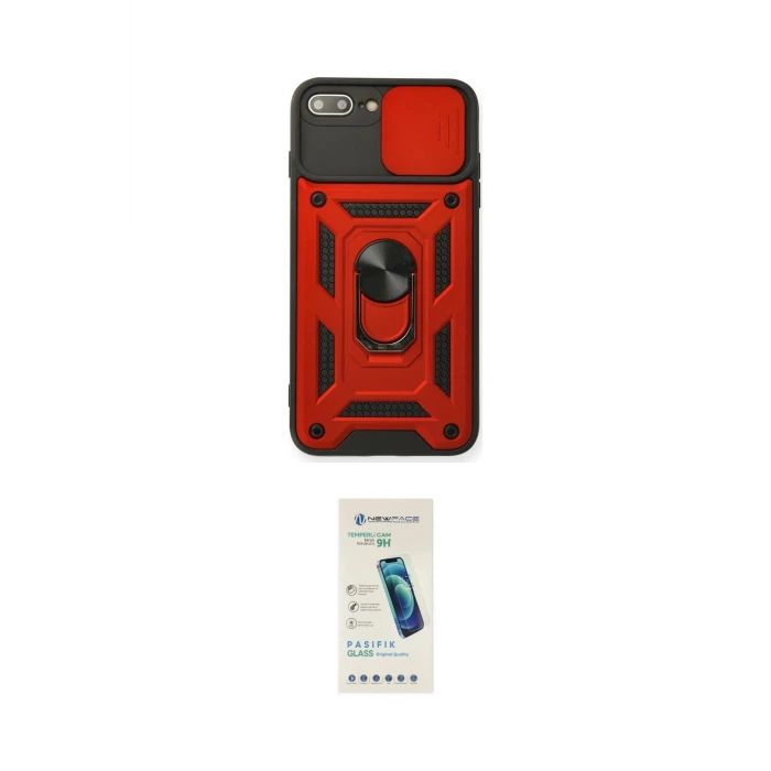 ieg™ iPhone 7 Plus Kılıf Ahenk Klasik - Şeffaf Pasifik Cam Ekran Koruyucu