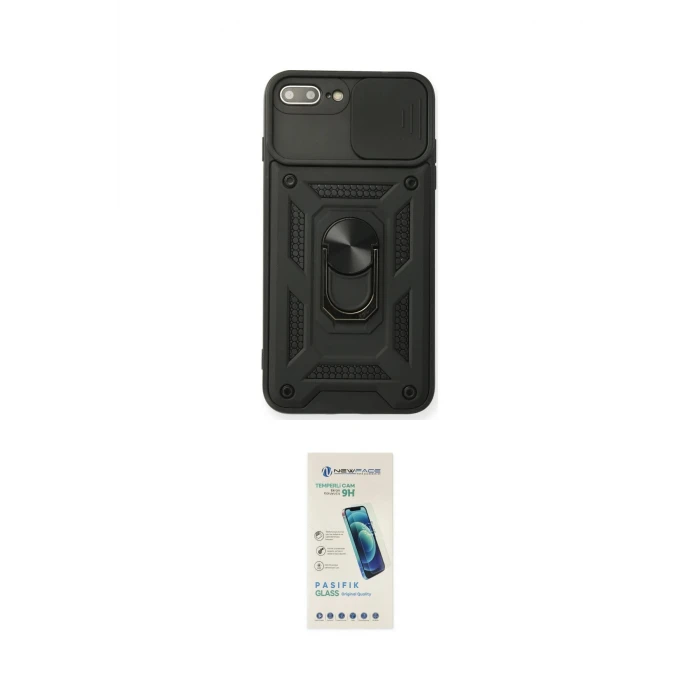 ieg™ iPhone 7 Plus Kılıf Ahenk Klasik - Şeffaf Pasifik Cam Ekran Koruyucu