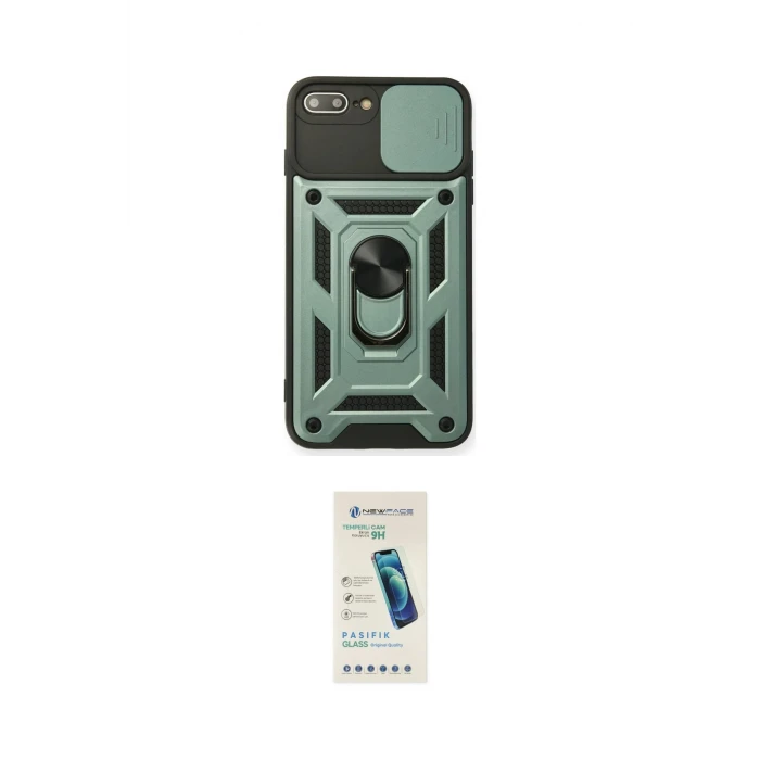 ieg™ iPhone 7 Plus Kılıf Ahenk Klasik - Şeffaf Pasifik Cam Ekran Koruyucu