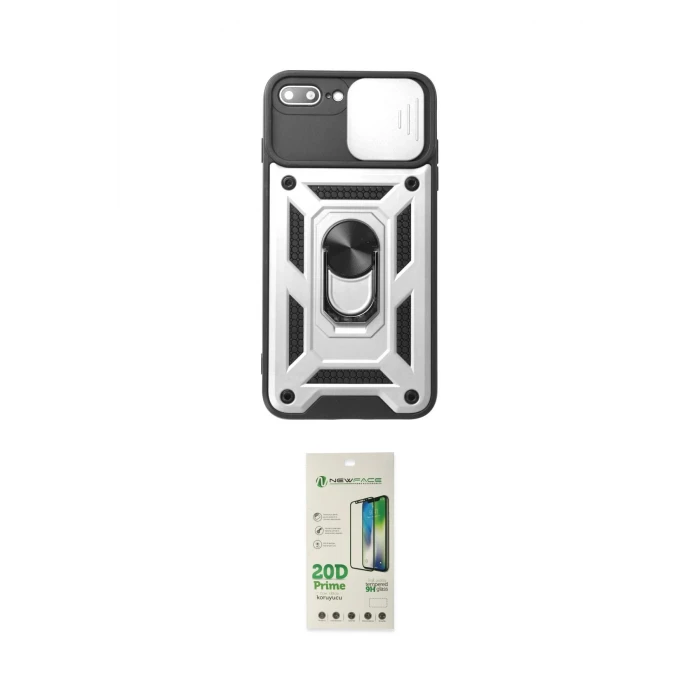 ieg™ iPhone 7 Plus Kılıf Ahenk Klasik - Siyah 20D Premium Cam Ekran Koruyucu