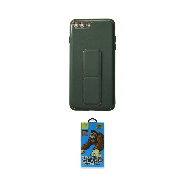 ieg™ iPhone 7 Plus Kılıf Akış Doku - Beyaz 18D Cam Ekran Koruyucu