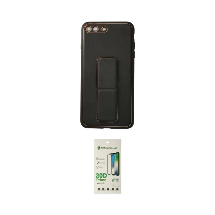 ieg™ iPhone 7 Plus Kılıf Akış Doku - Siyah 20D Premium Cam Ekran Koruyucu