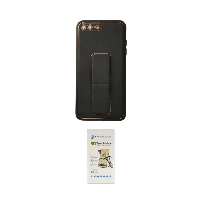 ieg™ iPhone 7 Plus Kılıf Akış Doku - Siyah Mat Seramik Nano Ekran Koruyucu
