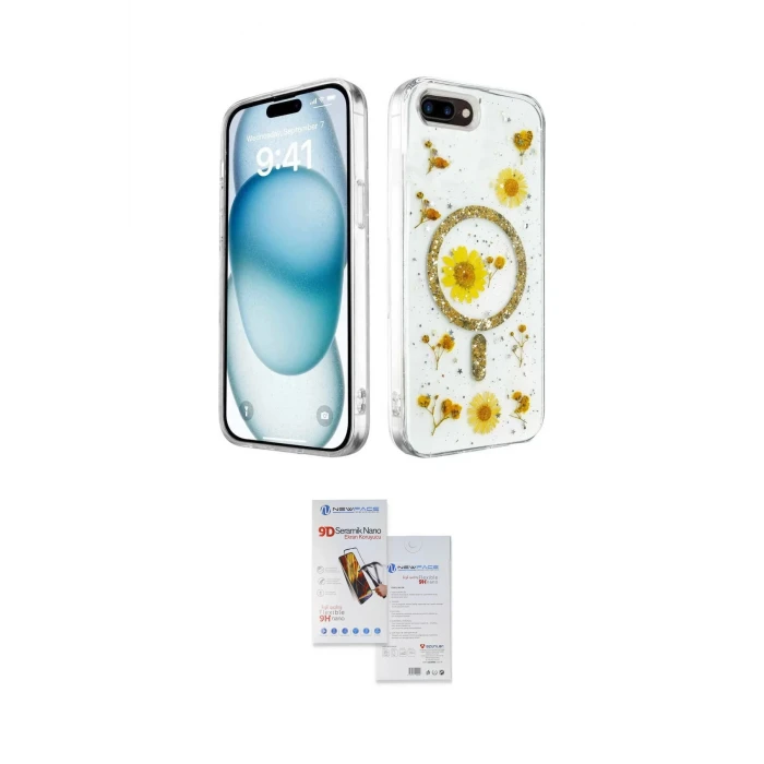 ieg™ iPhone 7 Plus Kılıf Kozmos Doku - Siyah Seramik Nano Ekran Koruyucu