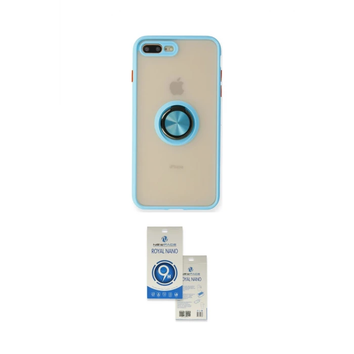 ieg™ iPhone 7 Plus Kılıf Yörünge Çizgi - Şeffaf Royal Nano Ekran Koruyucu