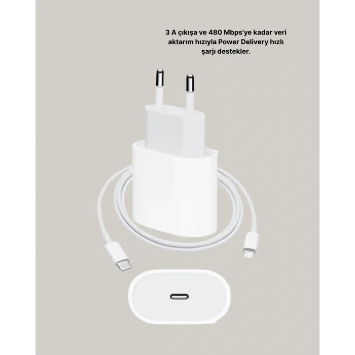 ieg™ iPhone ve iPad Uyumlu 20W Güvenli USB-C Hızlı Şarj Adaptörü