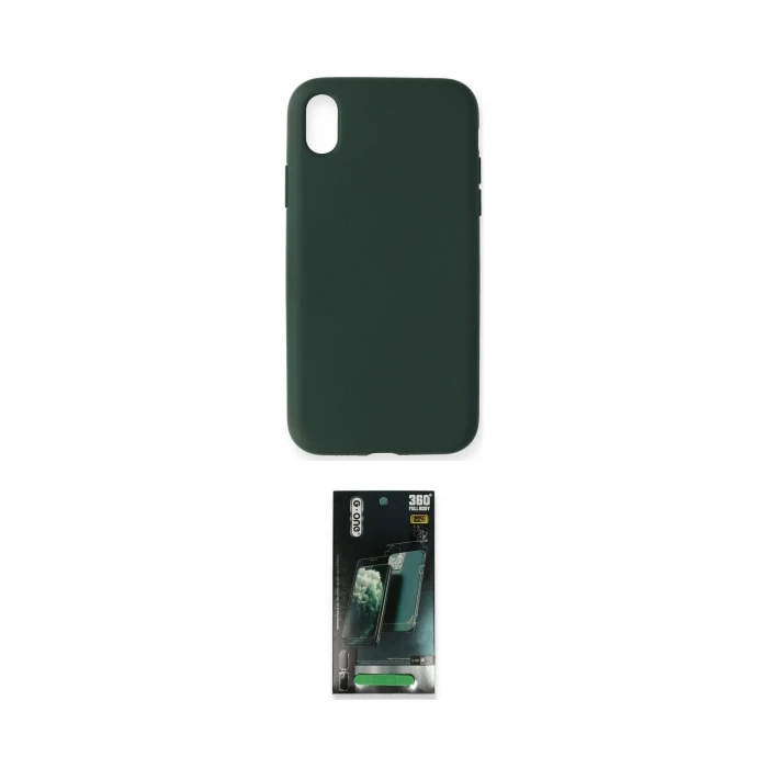 ieg™ iPhone XR Kılıf Ahenk Serisi - Şeffaf 360 Full Body Arka Koruyucu