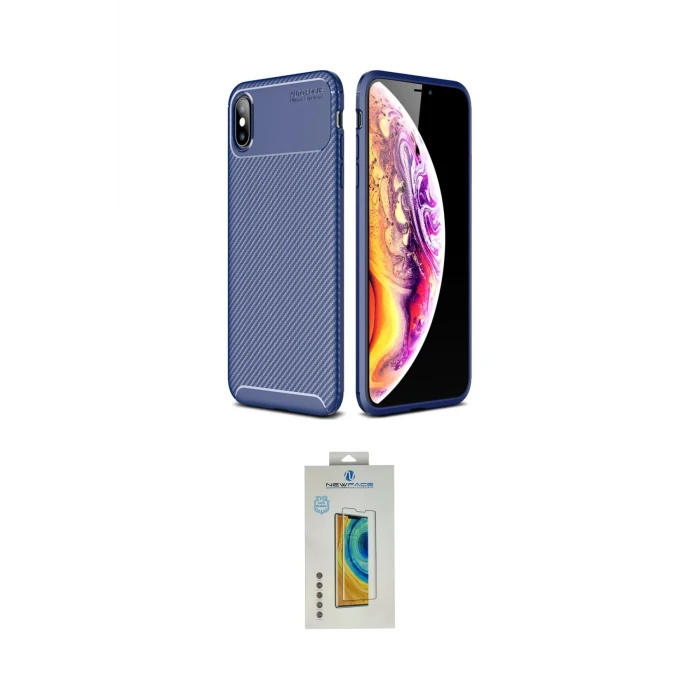 ieg™ iPhone XS Max Kılıf Eksen Form Prime - Siyah Polymer Nano Ekran Koruyucu