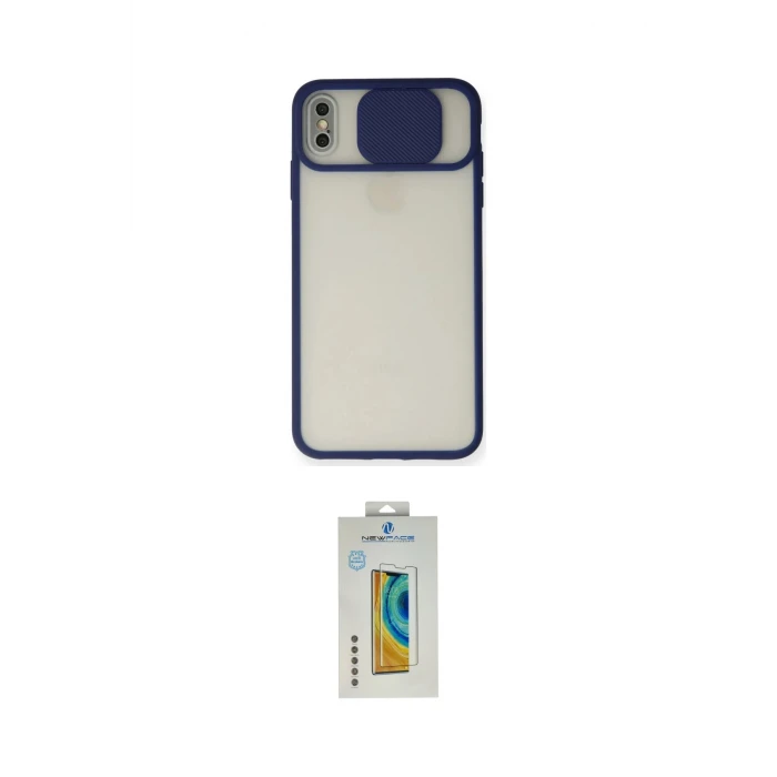 ieg™ iPhone XS Max Kılıf Vadi Çizgi - Siyah Polymer Nano Ekran Koruyucu