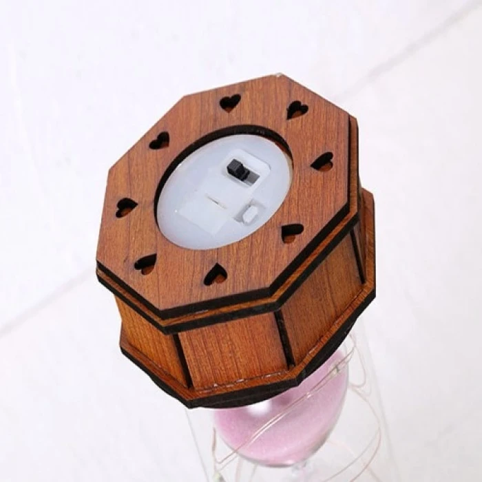 ieg™  Işıklı Dekoratif Ahşap Kum Saati