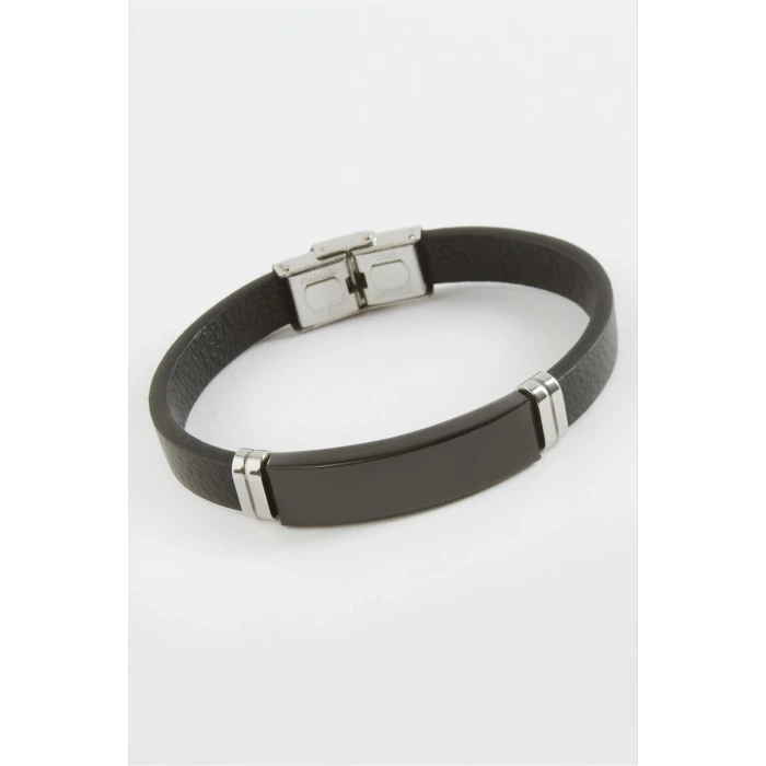 ieg™ İsim Yazılabilir Deri Çelik Bileklik