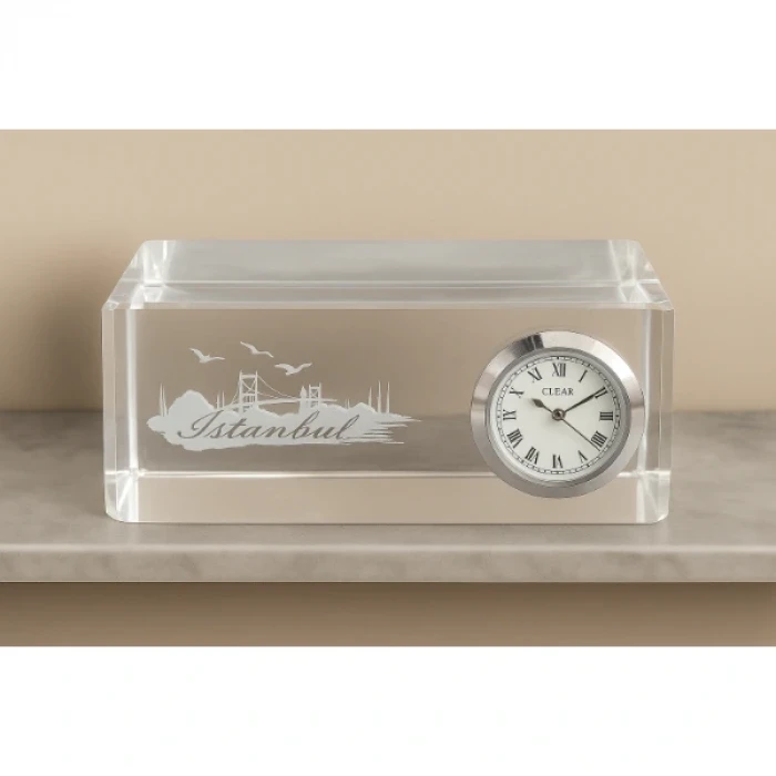ieg™ İstanbul Tasarımlı Kristal Saatli Biblo