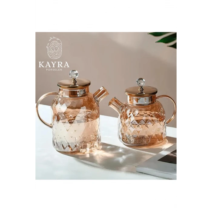 ieg™ Kabartmalı Borosilikat Cam Demlik 1000ml -CM-2006