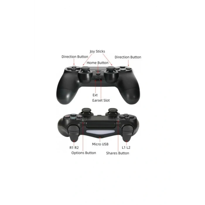 ieg™ Kablosuz PS4 Oyun Kolu | Wireless Joystick Gamepad | Titreşimli DualShock Uyumlu – Siyah