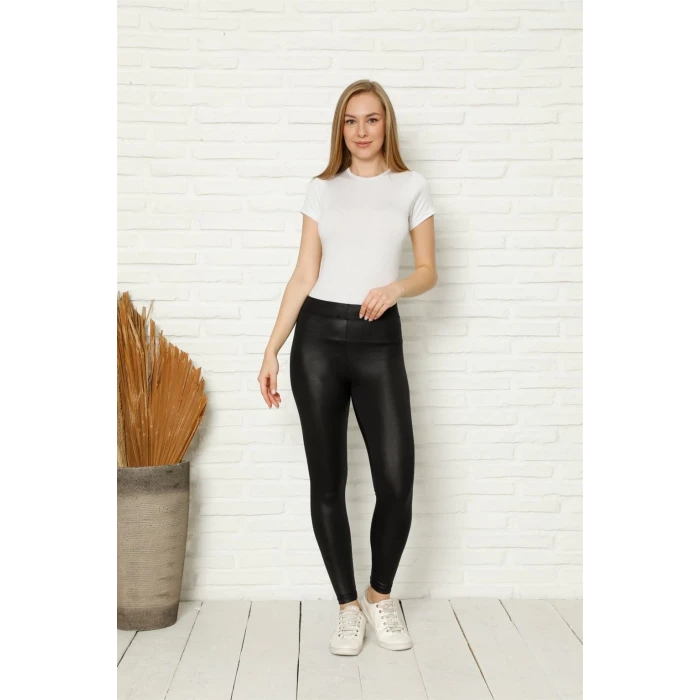 ieg ™ Kadın Deri Tayt Siyah