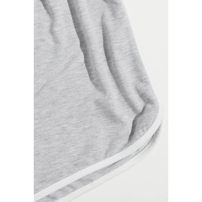 ieg™ Kadın Gri Askılı Crop Top ve Şortlu Gecelik Takım