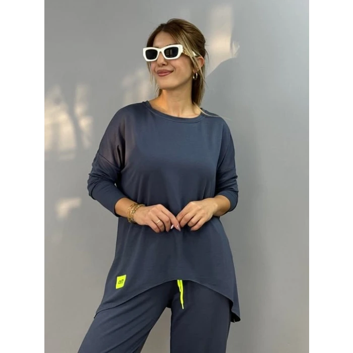 ieg™ Kadın Iki Iplik Viskon Pamuk Kumaş Arma Detaylı Ikili Takım