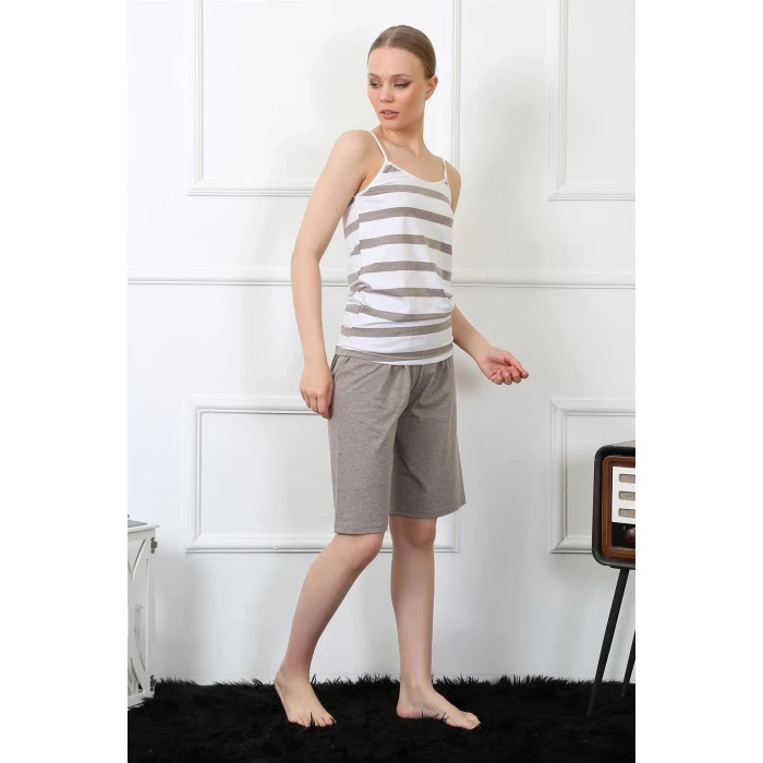 ieg ™ Kadın İp Askılı Kapri Takım Vizon