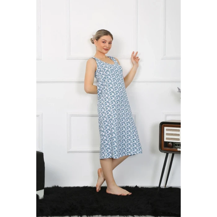 ieg ™ Kadın Kalın Askılı Penye Uzun Gecelik