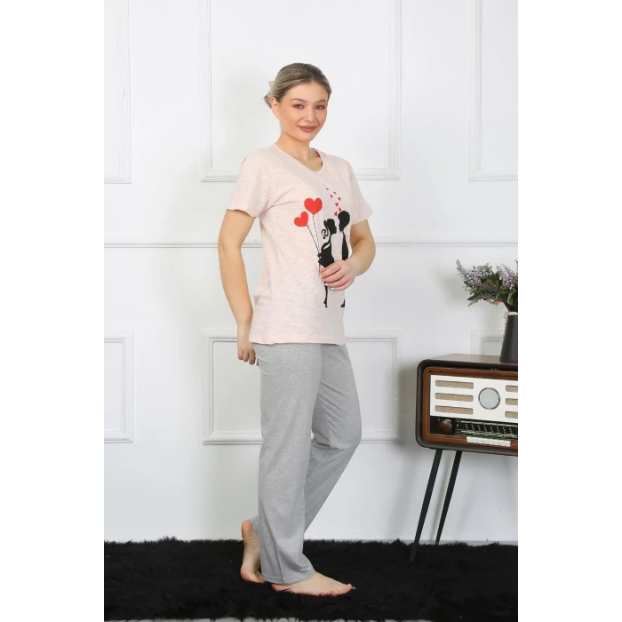 ieg ™ Kadın Kısa Kol Penye Pijama Takım