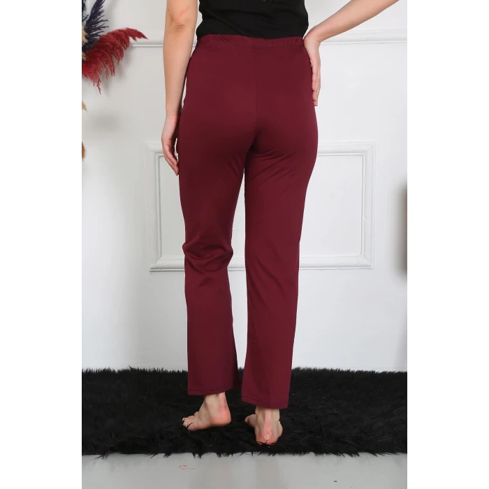 ieg ™ Kadın Pamuk Penye Tek Alt Pijama Bordo