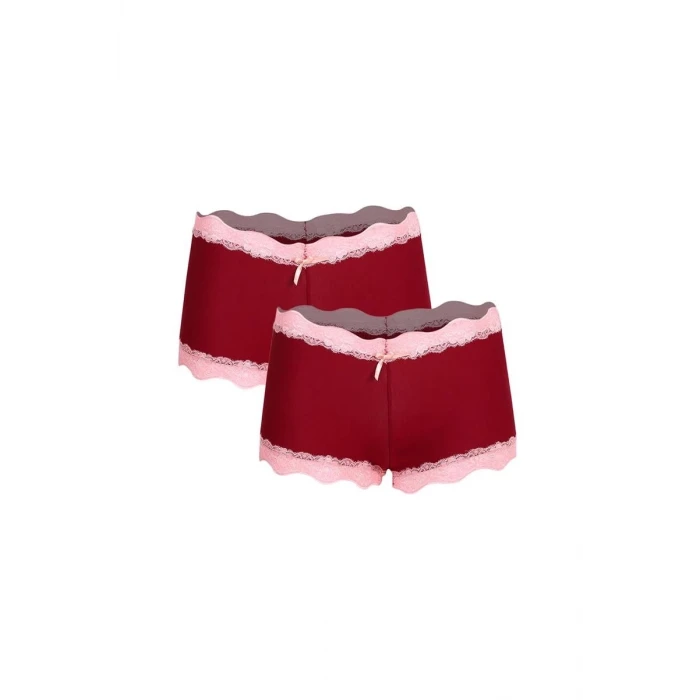 ieg ™ Kadın Pamuklu 2li Boxer Bordo