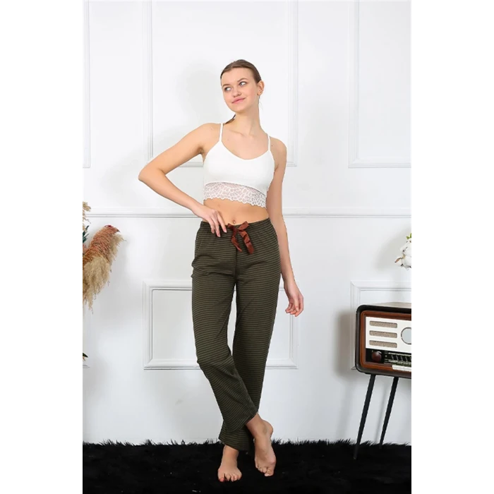 ieg ™ Kadın Pamuklu Alt Pijama Haki