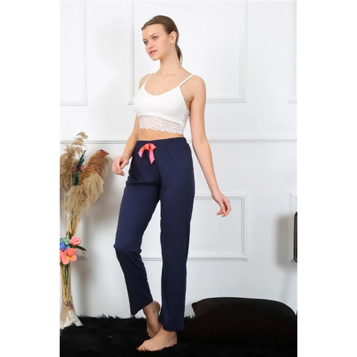 ieg ™ Kadın Pamuklu Alt Pijama Lacivert