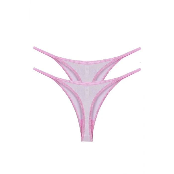 ieg ™ Kadın Pembe Transparan 2li Tanga Slip