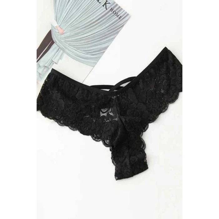 ieg™ Kadın Siyah Dantel Tanga Külot
