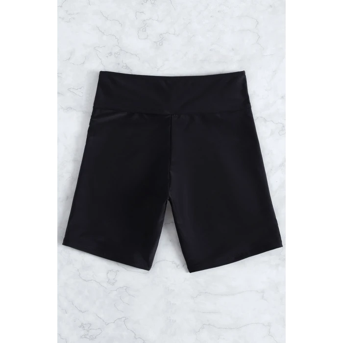 ieg™ Kadın Siyah Önden Bağcıklı Deniz Şortu