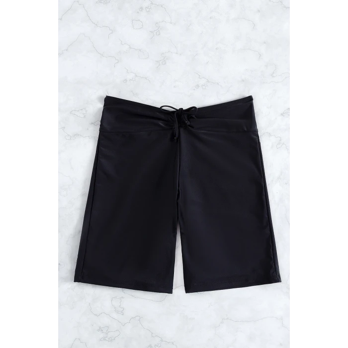 ieg™ Kadın Siyah Önden Bağcıklı Deniz Şortu