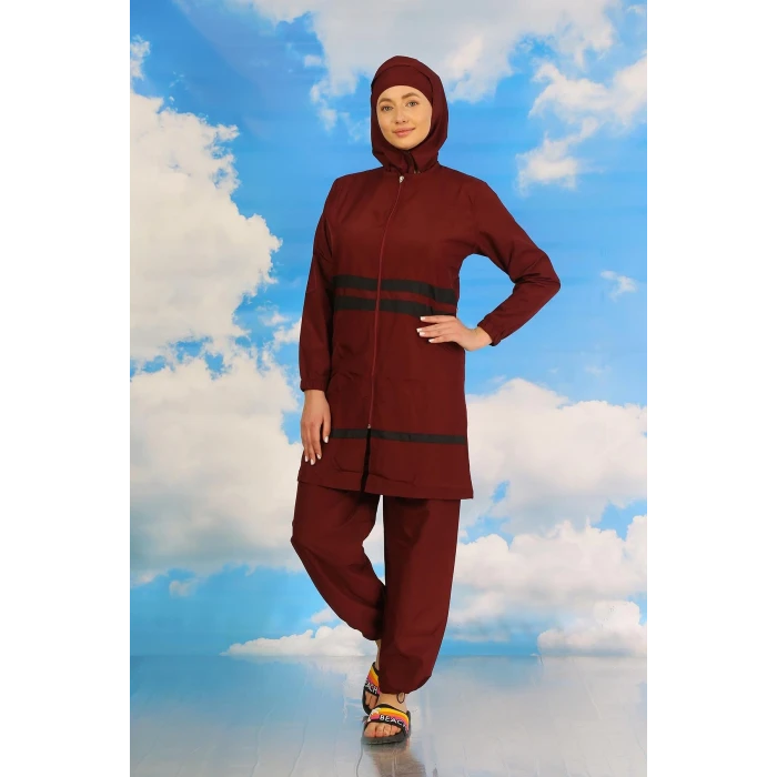 ieg ™ Kadın Tam Tesettür Mayo Bordo