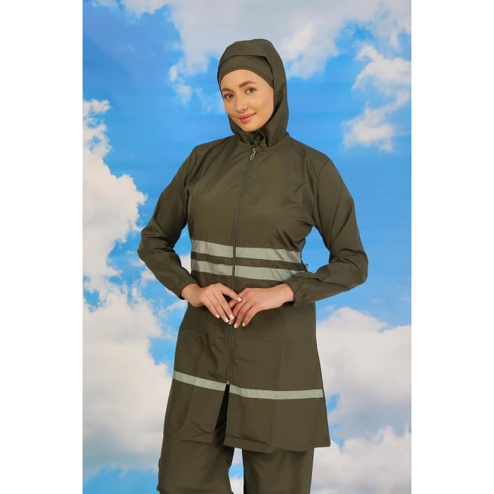 ieg ™ Kadın Tam Tesettür Mayo Haki