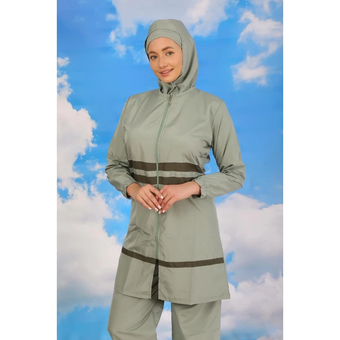 ieg ™ Kadın Tam Tesettür Mayo Su Yeşili