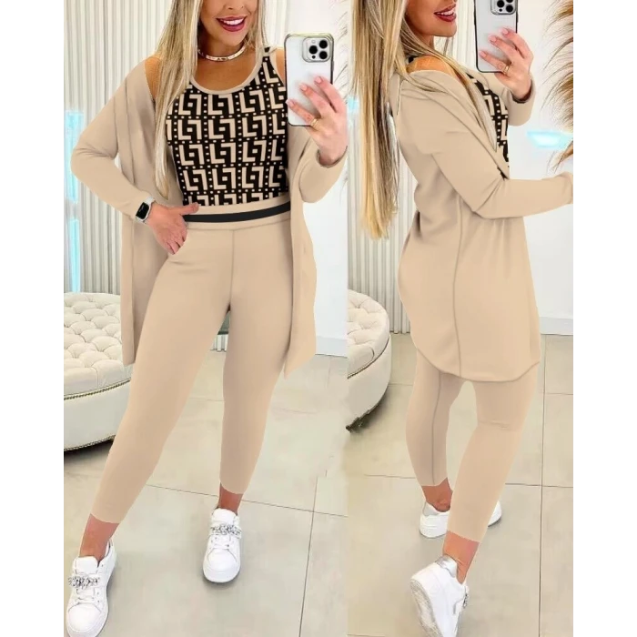 ieg™ Kadın Uzun Kollu Krep üçlü Takım