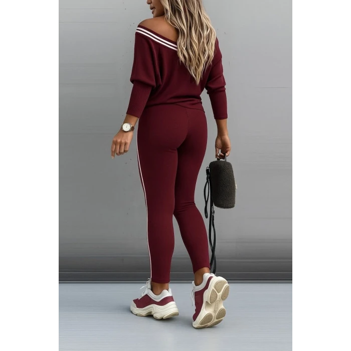 ieg™ Kadın Uzun Kollu Tek Omuzu Açık Detaylı Viskon Iki Iplik Bluz Ve Pantolon Ikili Takım