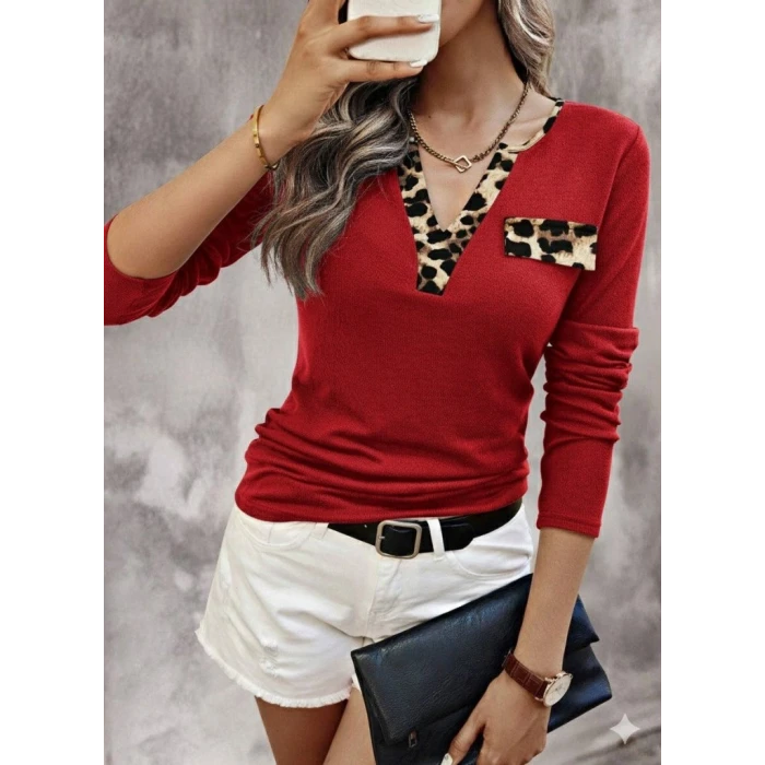 ieg™ Kadın Uzun Kollu V Yakalı Kaşkorse Bluz