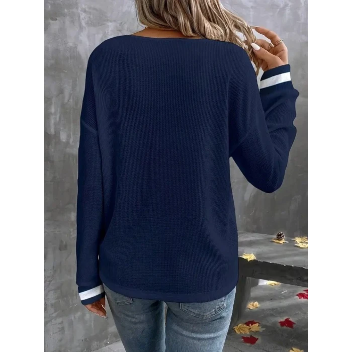 ieg™ Kadın Uzun Kollu V Yakalı Waffle Bluz