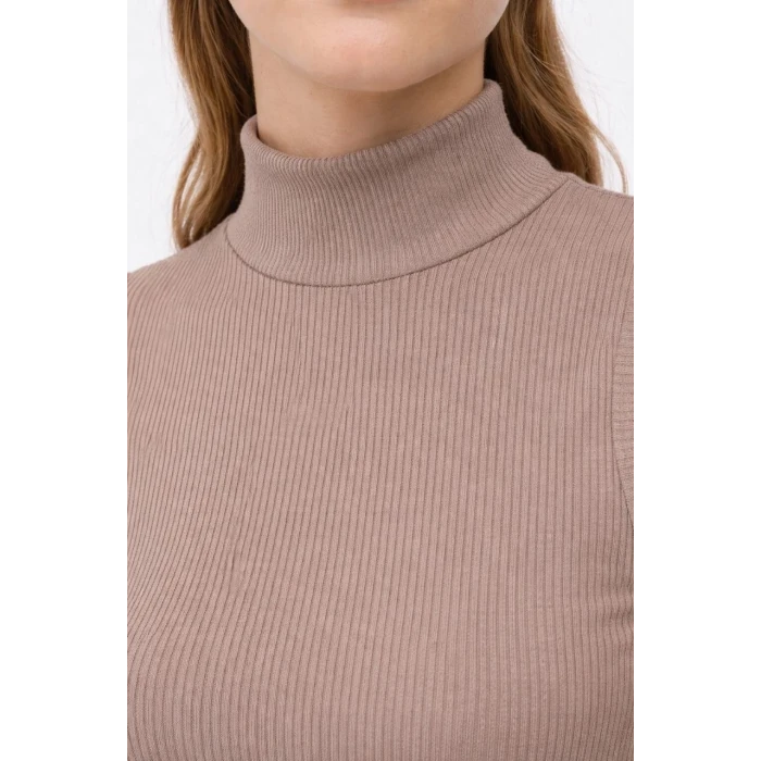 ieg™ Kadın Yarım Balıkçı Yaka Fitilli Kaşkorse Atlet Basic Şık Badi - Bej