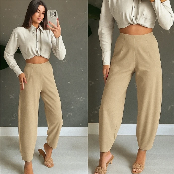 ieg™ Kadın Yüksek Bel Krep Pantolon