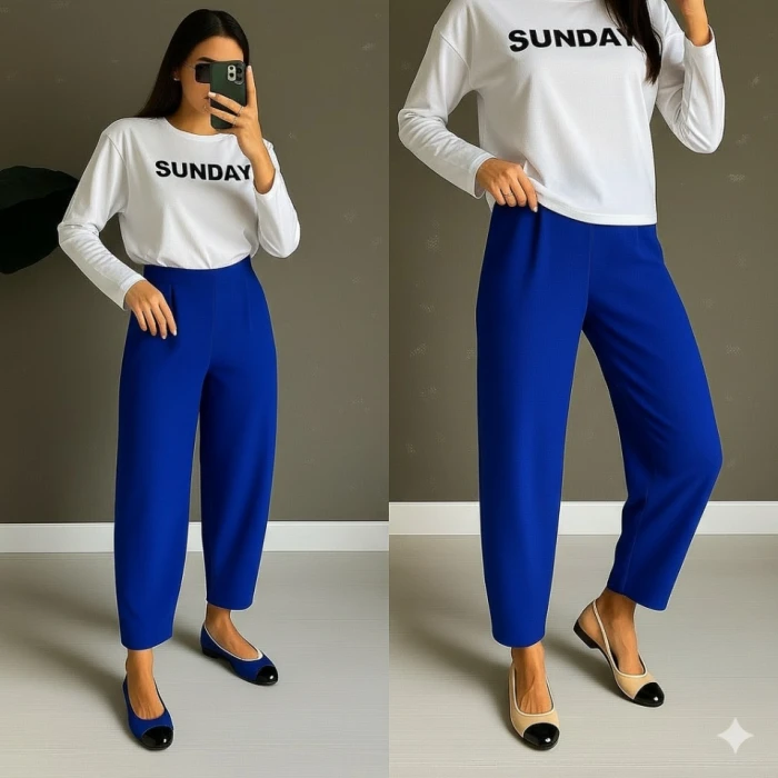 ieg™ Kadın Yüksek Bel Krep Pantolon