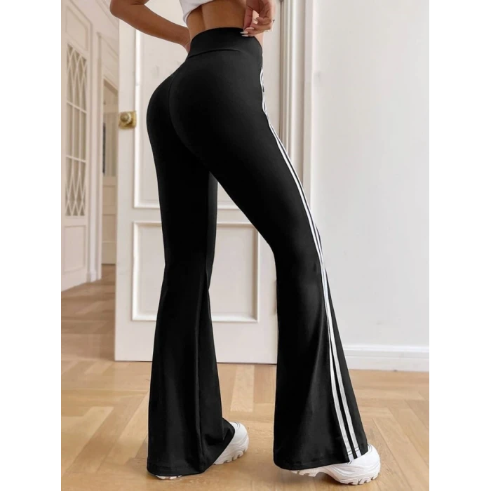 ieg™ Kadın Yüksek Bel şerit Detaylı Ispanyol Paçalı Dalgıç Pantolon