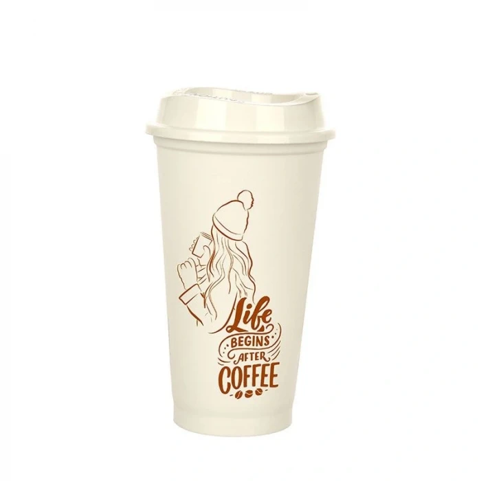 ieg™ Kahve Bardağı - Kapaklı Beyaz 473 Ml