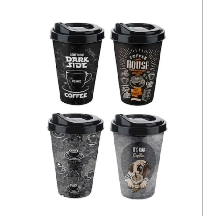 ieg™ Kahve Bardağı - Kapaklı Desenli