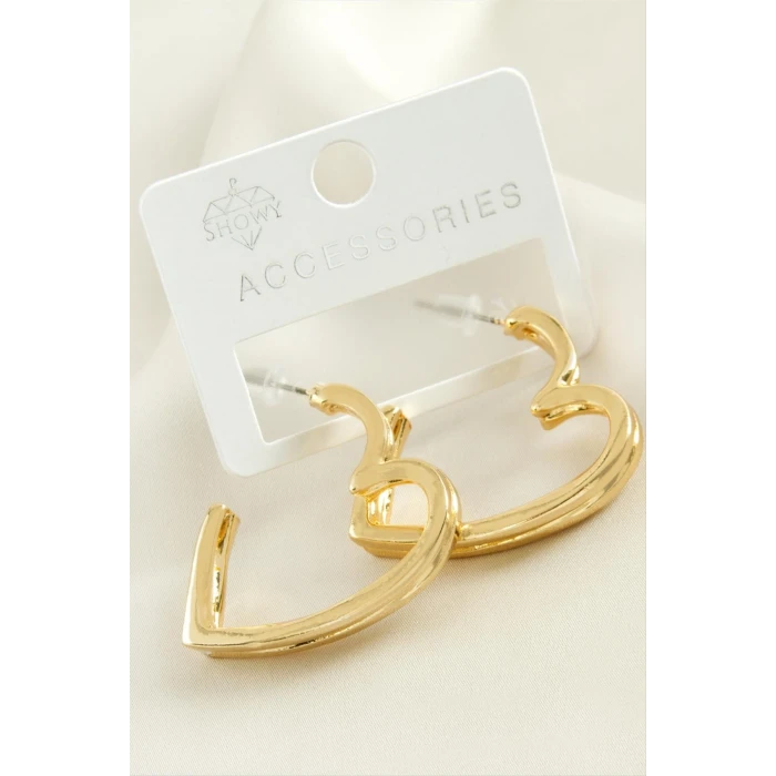 ieg™ Kalp Çift Sıra Metal Küpe