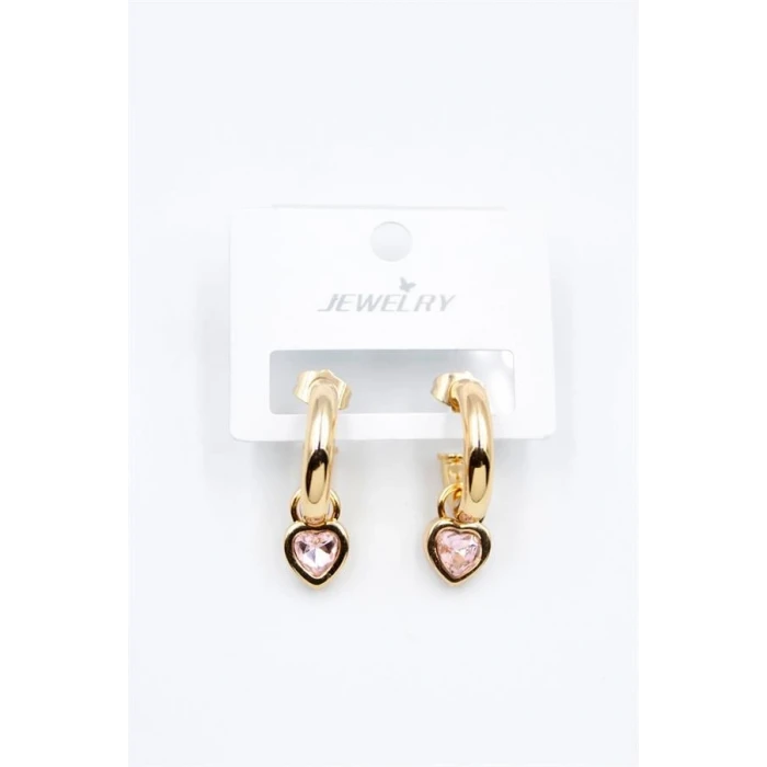 İEG Kalp Halka Küpe - Pembe