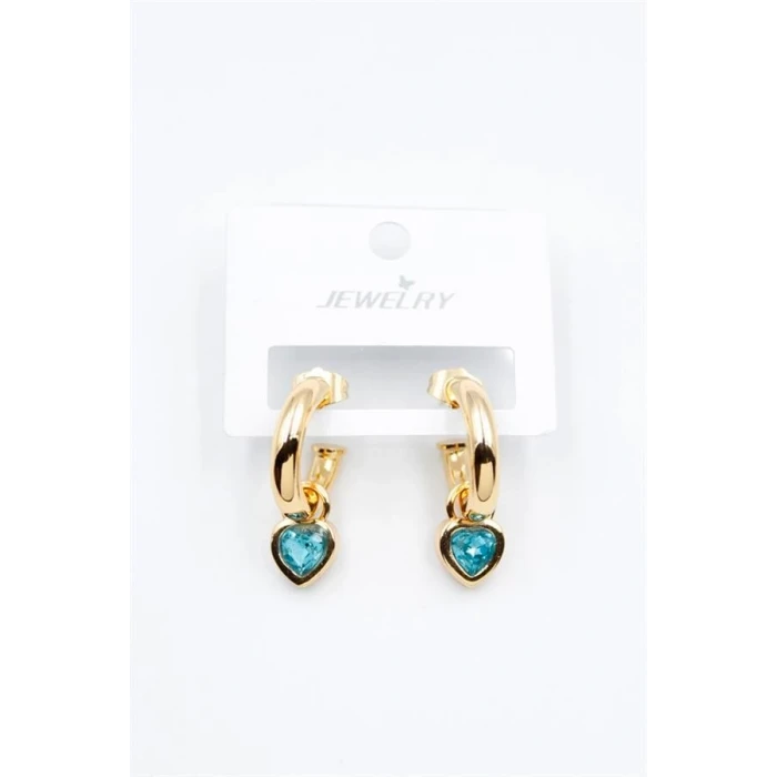 ieg™ Kalp Halka Küpe - Turkuaz